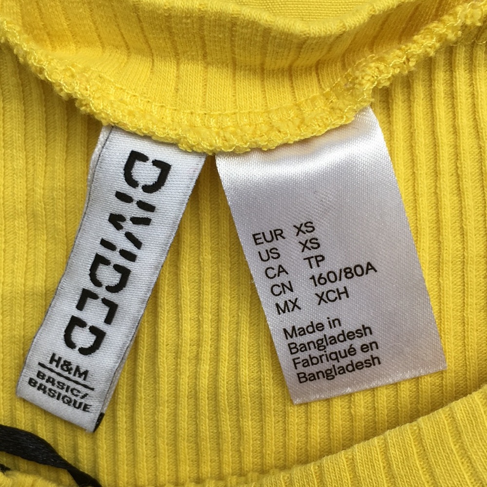 Girls Yellow Ribbed Top - Picture 3 of 3